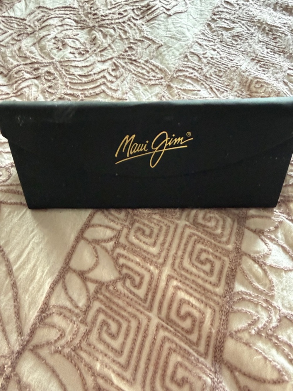 Maui Jim Black Case with Gold Script Logo